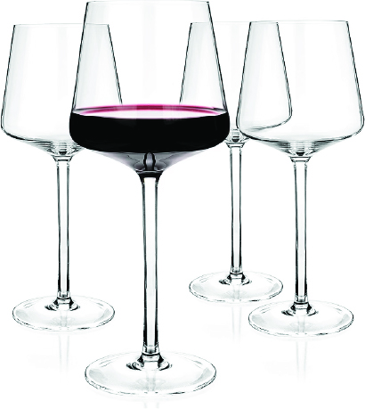 Luxbe - Crystal Wine Glasses $59.99 Set of 2 ideal for full-bodied red wines. Modern design enhances flavor, perfect 20 fl. oz. size, top-quality lead-free crystal, dishwasher-safe.