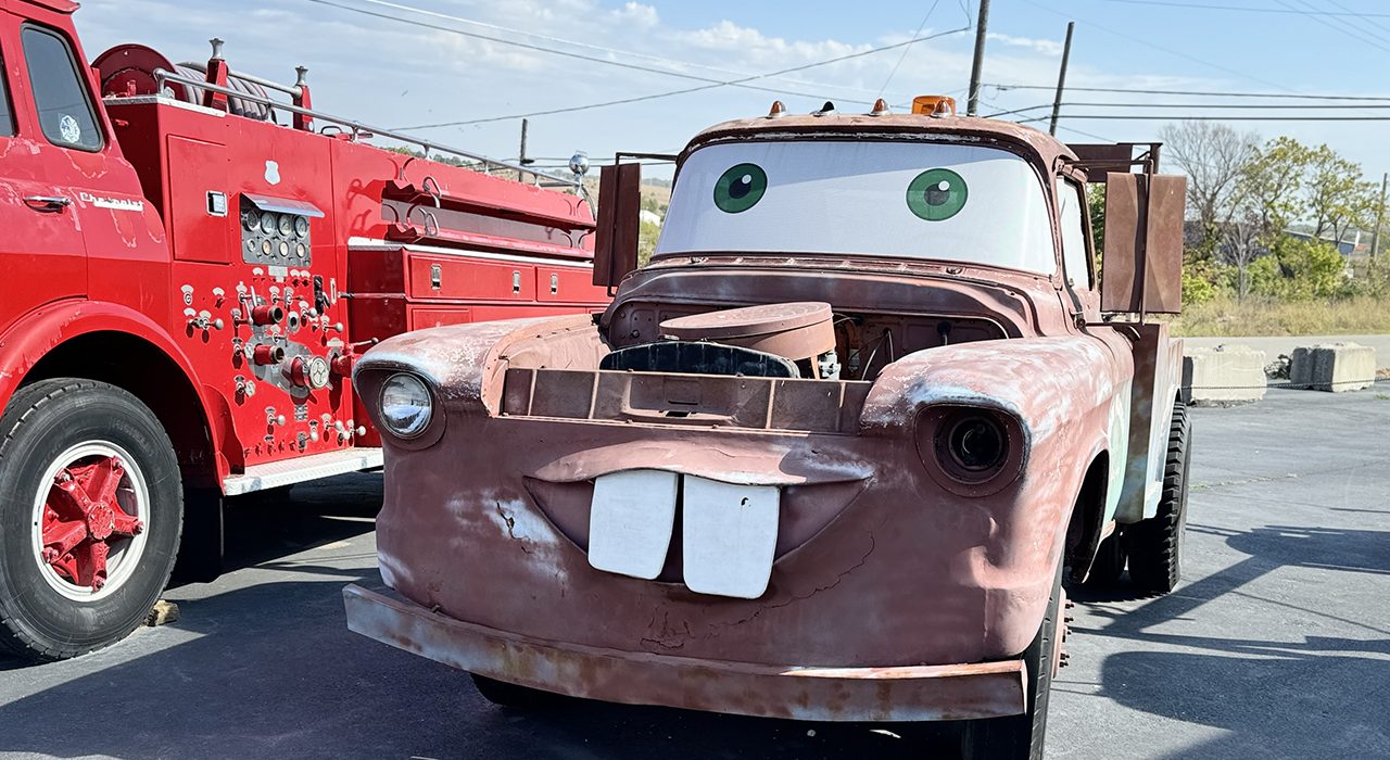 two mater at Cars on the Route 13 Miles of Route 66 in Kansas